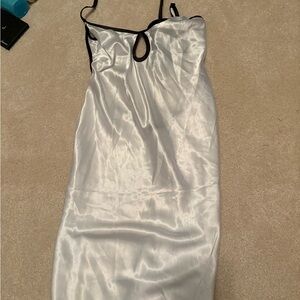 Elegant White Satin Dress